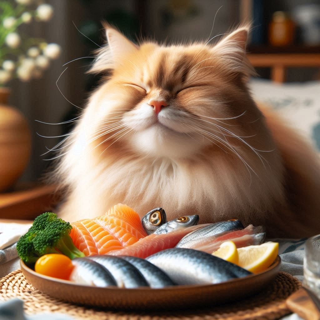 a cat eating raw food