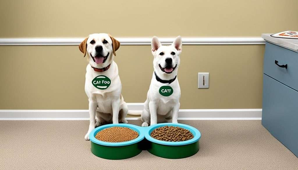 separate pet feeding