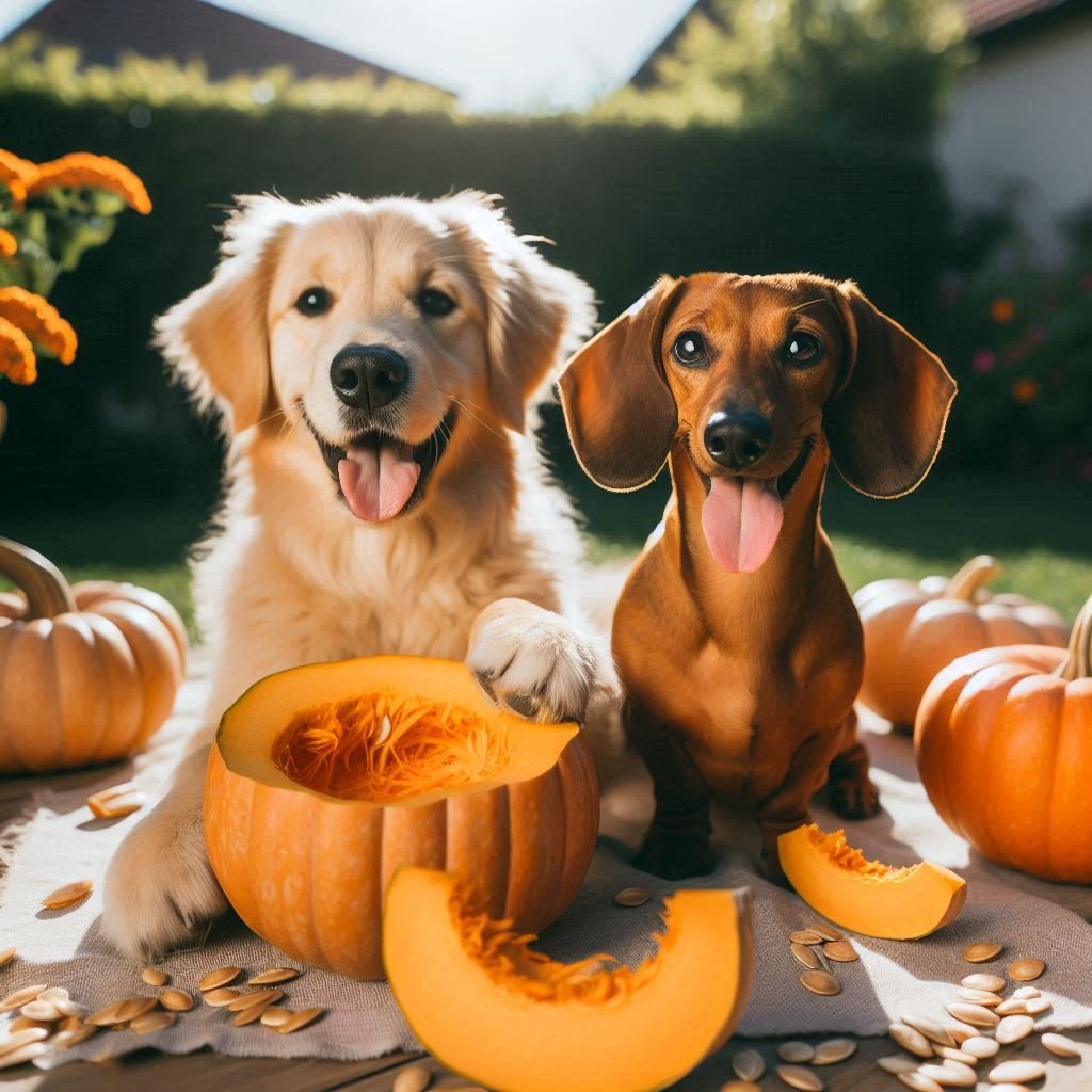 Dogs Eat Raw Pumpkin